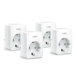 PRIZA inteligenta Tapo P100(4-pack) Schuko x 1, conectare prin Schuko (T), 10 A, programare prin smartphone, Bluetooth, WiFi, alb