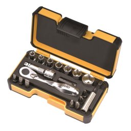 Trusa chei tubulare si biti, XS StrongBox, 1/4", 18 piese