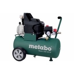 Compresor BASIC 250-24W, 2CP, 24L Viteza de aspirare 200 l/min / 7,1 cfm Presiune maximă 8 bari Capacitate de umplere 110 l/min