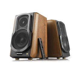 BOXE EDIFIER 2.0, RMS: 120W (2 x 25W, 2 x 35W), bluetooth telecomanda wireless, volum, bass, treble, coaxial, optic, brown, "S1000MKII" (include timbru verde 5 leu)