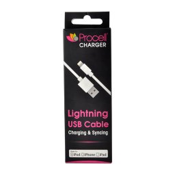 Procell Cablu MFI Lightning Alb 1m-T.Verde 0.1 lei/ buc