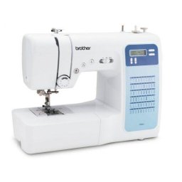 FS60X, 60 cusaturi, ecran LCD, buton start/stop, buton limitare viteza, dispozitiv de infilare, 7 butoniere 1 pas, 750 imp/min alb