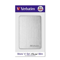 Hard disk extern Verbatim Store n Go 2,5 ALU 2TB USB 3.2 Gen 1 Silver