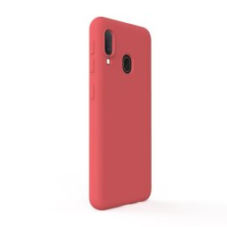 Husa Lemontti Husa Silicon Soft Slim Samsung Galaxy A20e Santa Red (material mat si fin, captusit cu microfibra)