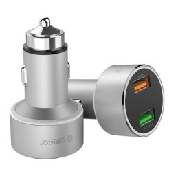 2x USB-A 30W Argintiu