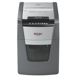 Distrugator documente OPTIMUM 100X, P4, cross-cut (confeti), 100 coli, cos 34l, negru-gri