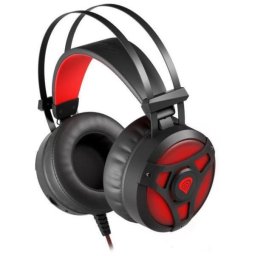 Casti Gaming Neon 360 iluminare LED rosu Jack 3.5 mm Microfon Negru