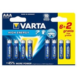 Varta High Energy LR03-AAA, alkaline, 1.5V, pieces 8 (04903-121-418)