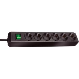 Prelungitor Brennenstuhl Eco black S 6x