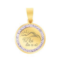 Martisor Pandantiv Inox Banut Pietre Fa Rai din Ce Ai Auriu