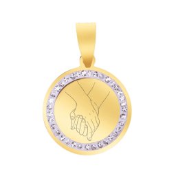 Martisor Pandantiv Inox Banut Pietre Tinutul de Maini Auriu