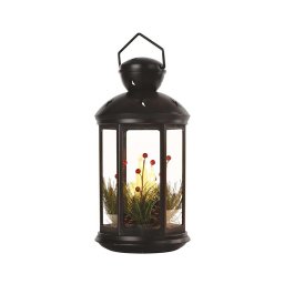 Decorațiune LED de Crăciun, alimentată cu 3x AAA, neagră