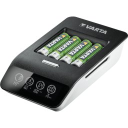 LCD Ultra Fast Charger+ incl. 4 Batt. 2100 mAh AA + 12V