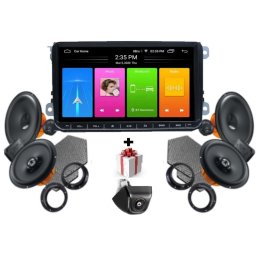 Pachet difuzoare auto Hertz Dieci, Unitate multimedia NavPro V600G si camera marsarier dedicate VW GOLF 6 MK6