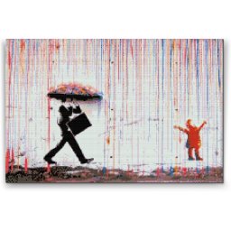 Set goblen cu diamante, cu sasiu, Banksy - Ploaie colorata, 40x60 cm
