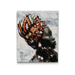 Set goblen cu diamante, cu sasiu, Femeie africana, 40x50 cm
