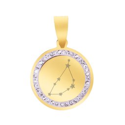 Martisor Pandantiv Inox Banut Pietre Constelatie Capricorn Auriu