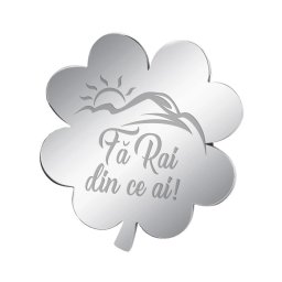 Martisor Brosa Inox Trifoi Argintiu Fa Rai din ce ai