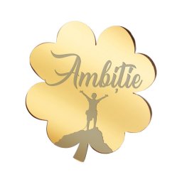 Martisor Brosa Inox Trifoi Auriu Ambitie