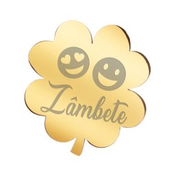 Martisor Brosa Inox Trifoi Auriu Zambete