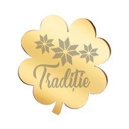 Martisor Brosa Inox Trifoi Auriu Traditie