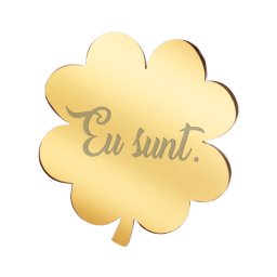 Martisor Brosa Inox Trifoi Auriu Eu Sunt