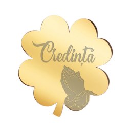 Martisor Brosa Inox Trifoi Auriu Credinta