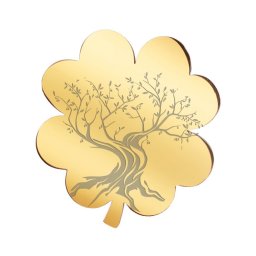 Martisor Brosa Inox Trifoi Auriu Copacul Vietii