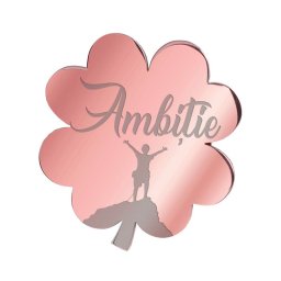 Martisor Brosa Inox Trifoi Rose Gold Ambitie