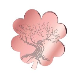 Martisor Brosa Inox Trifoi Rose Gold Copacul Vietii