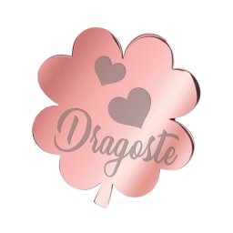 Martisor Brosa Inox Trifoi Rose Gold Dragoste