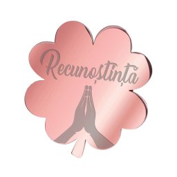 Martisor Brosa Inox Trifoi Rose Gold Recunostinta