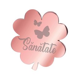 Martisor Brosa Inox Trifoi Rose Gold Sanatate