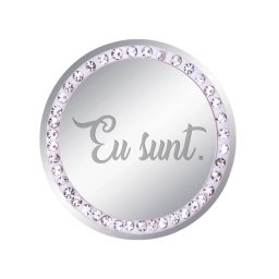 Martisor Brosa Inox Banut Pietre Eu Sunt Argintiu