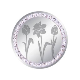 Martisor Brosa Inox Banut Pietre Florile Primaverii Argintiu