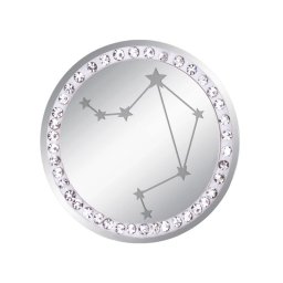 Martisor Brosa Inox Banut Pietre Constelatie Balanta Argintiu