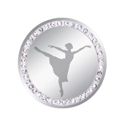 Martisor Brosa Inox Banut Pietre Balerina Argintiu