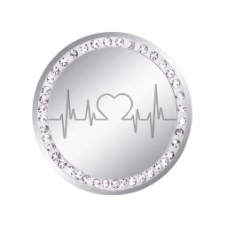 Martisor Brosa Inox Banut Pietre Ritm Cardiac Inima Argintiu