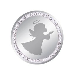 Martisor Brosa Inox Banut Pietre Ingeras Argintiu