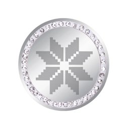 Martisor Brosa Inox Banut Pietre Floare Motive Traditionale Argintiu