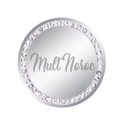 Martisor Brosa Inox Banut Pietre Mult Noroc Argintiu