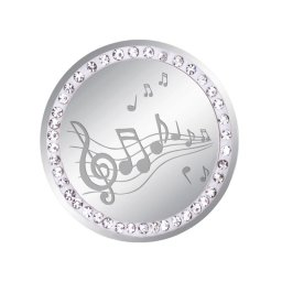 Martisor Brosa Inox Banut Pietre Muzica Argintiu