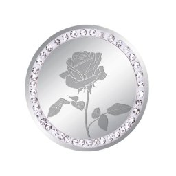 Martisor Brosa Inox Banut Pietre Trandafir Argintiu