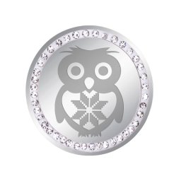 Martisor Brosa Inox Banut Pietre Bufnita Motive Traditionale Argintiu