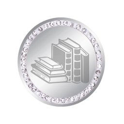 Martisor Brosa Inox Banut Pietre Carti Argintiu