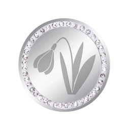 Martisor Brosa Inox Banut Pietre Ghiocelul Primaverii Argintiu