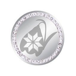 Martisor Brosa Inox Banut Pietre Ghiocel Motive Traditionale Argintiu