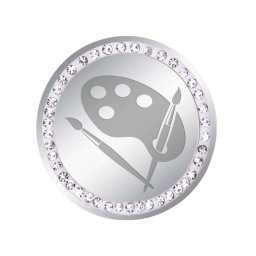Martisor Brosa Inox Banut Pietre Paleta Pictura Argintiu