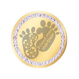 Martisor Brosa Inox Banut Pietre Primul Martisor Auriu