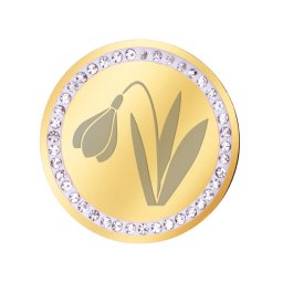 Martisor Brosa Inox Banut Pietre Ghiocelul Primaverii Auriu